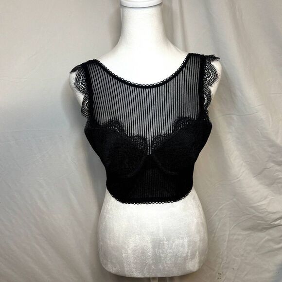 Victoria Secret Black Lace Floral Bra Womens Designer - Picture 1 of 8